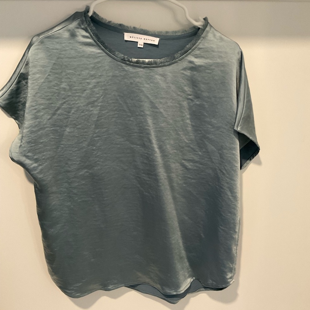 Anthropologie Blue Fringe Top - NWOT!